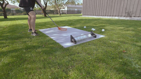 Shooting pad on the lawn in the garden